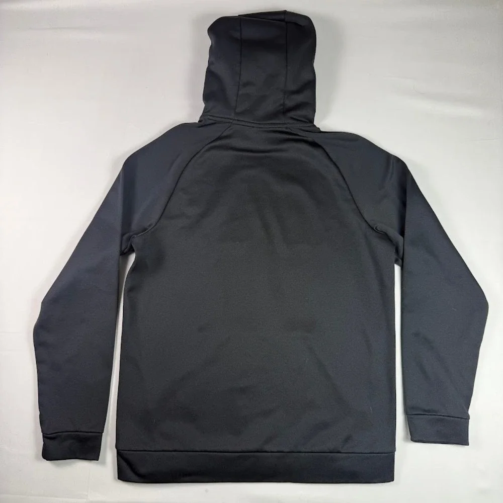 Nike Mens Dri-FIT Hoodie Black Orange Gradient Logo Pullover Sweatshirt Medium